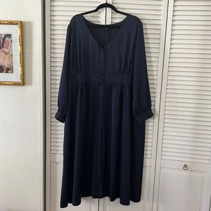 J. Crew Button Front Dress - Navy